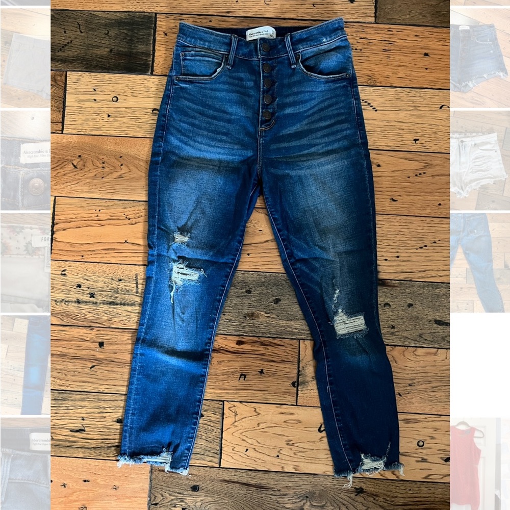 Abercrombie & Fitch High Rise Super Skinny Ankle Button Fly 4 short / 27